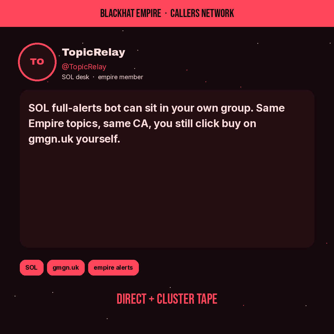 Crew review card Topic Relay — Acid Cabal XO